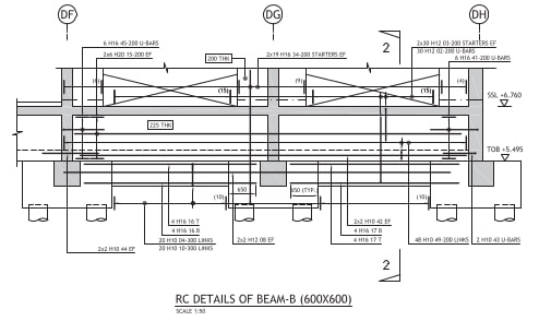Detailing drawing of a ground beam